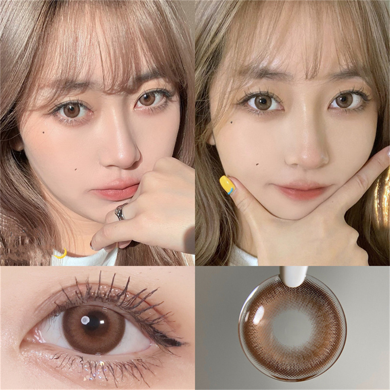 橙花甜酒棕色美瞳半年抛彩色隐形眼镜正品混血自然日常官方旗舰店