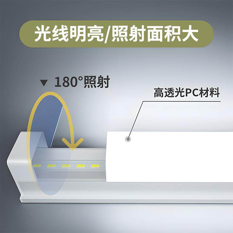 一体化led灯管T5超亮日光灯t8长条灯条家用全套节能支架光垒德株