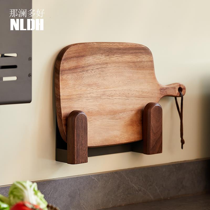 厨房置物架墙上免打孔收纳锅铲架家用壁挂式案板切菜板放置架