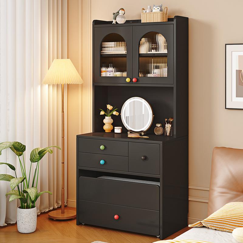 实木梳妆台卧室化妆台收纳柜一体床头柜化妆桌小户型简约储物柜子