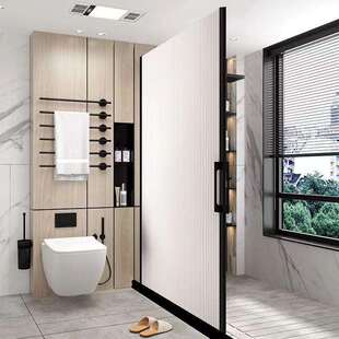 隐形折叠浴帘免打孔安装加厚防水防霉蜂巢帘保暖卫生间淋浴隔断