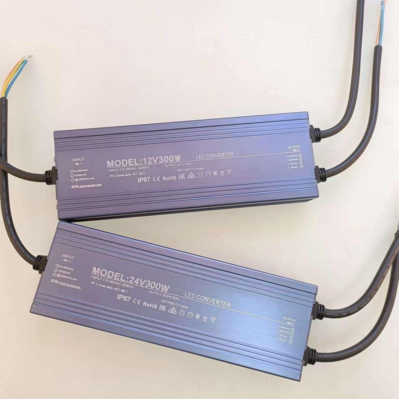 户外电源直流12v24v300w发光字工程 洗墙灯地埋灯监控防水电源