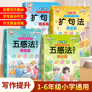 小学五感法扩句法知识写作文1-6年级每日晨读看图写话阅读练习册