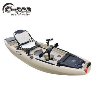 新款 皮划艇 螺旋桨脚踏系统脚踩动力单人路亚塑料钓鱼船