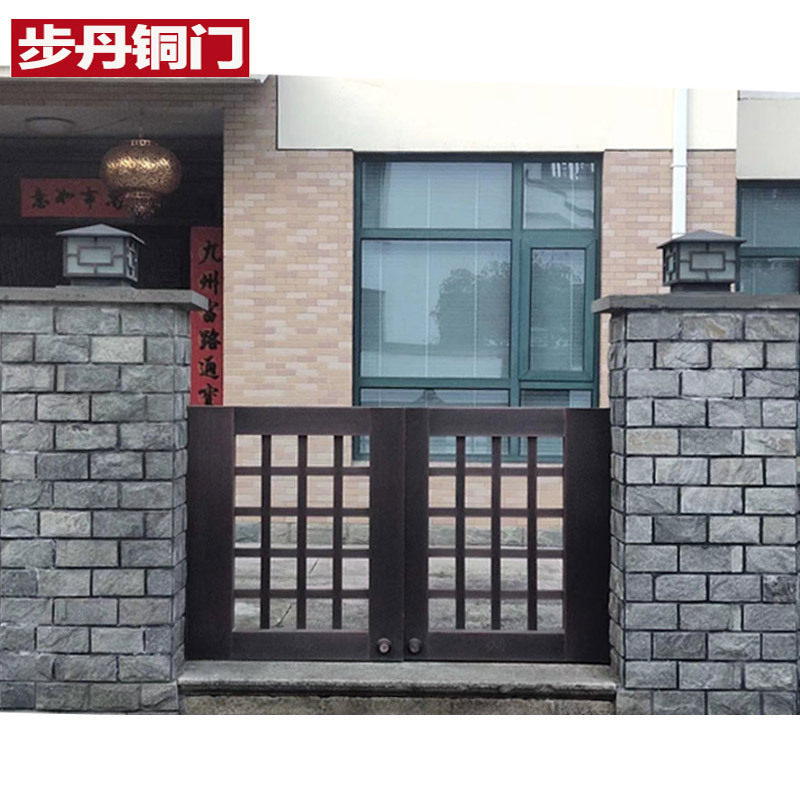 步丹铜门别墅大门入户门新款庭院花园欧式门铁艺大门浙江铜门厂家