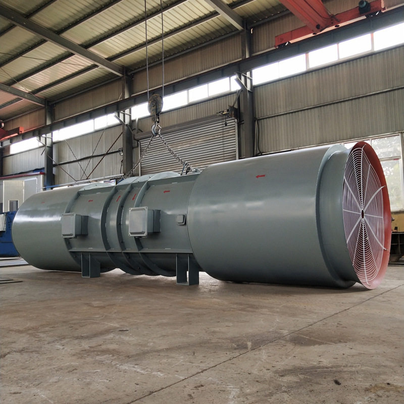 源丰SDF对旋隧道施工风机2×75KW超远送风高速公路挖掘除尘用