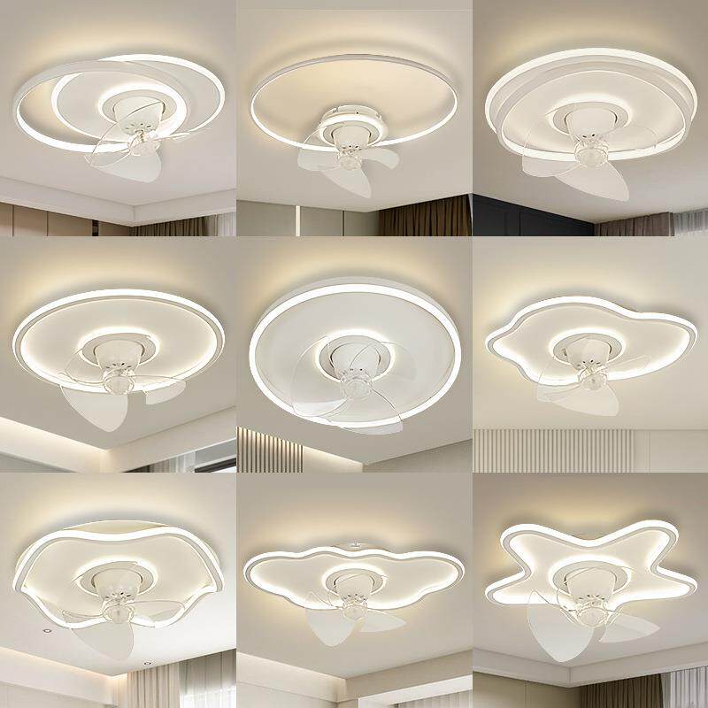 卧室风扇灯2026新款吸顶灯现代简约餐厅客厅儿童隐形摇头电扇灯具
