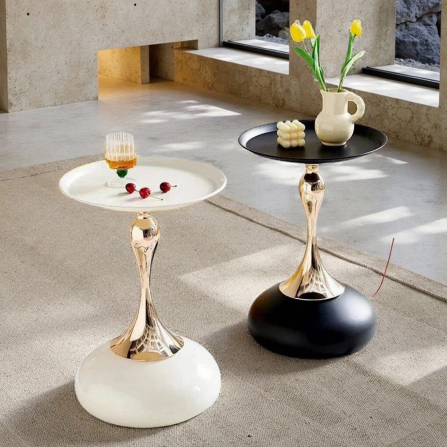欧式铁艺角几小户型阳台移动茶几工厂直销卧室床头小圆桌沙发边几