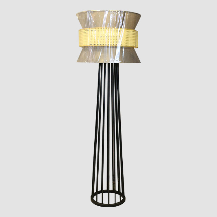 北欧简约落地灯客厅沙发书房卧室床头日式个性藤编复古立式台灯