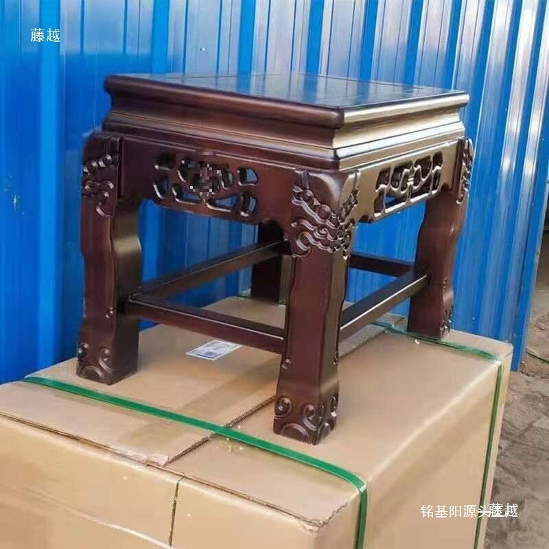 承重盆景架实木鱼缸架奇石底座榆木客厅花架简约花几现代置物架