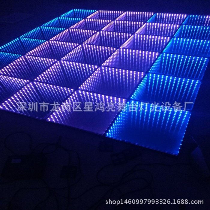 LED舞台地板灯3D深渊镜面地砖灯钢化玻璃地板砖舞台灯光厂家直销