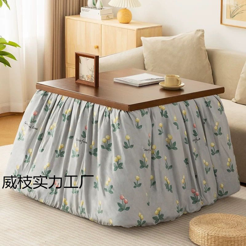 烤火桌子家用新款实木折叠长方形烤火架简易冬季炕桌取暖茶几餐桌