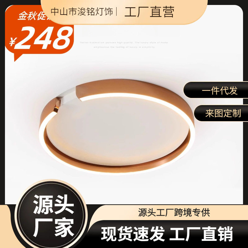 2026年新款智能灯具极简卧室餐厅书房过道设计感圆环装饰吸顶灯