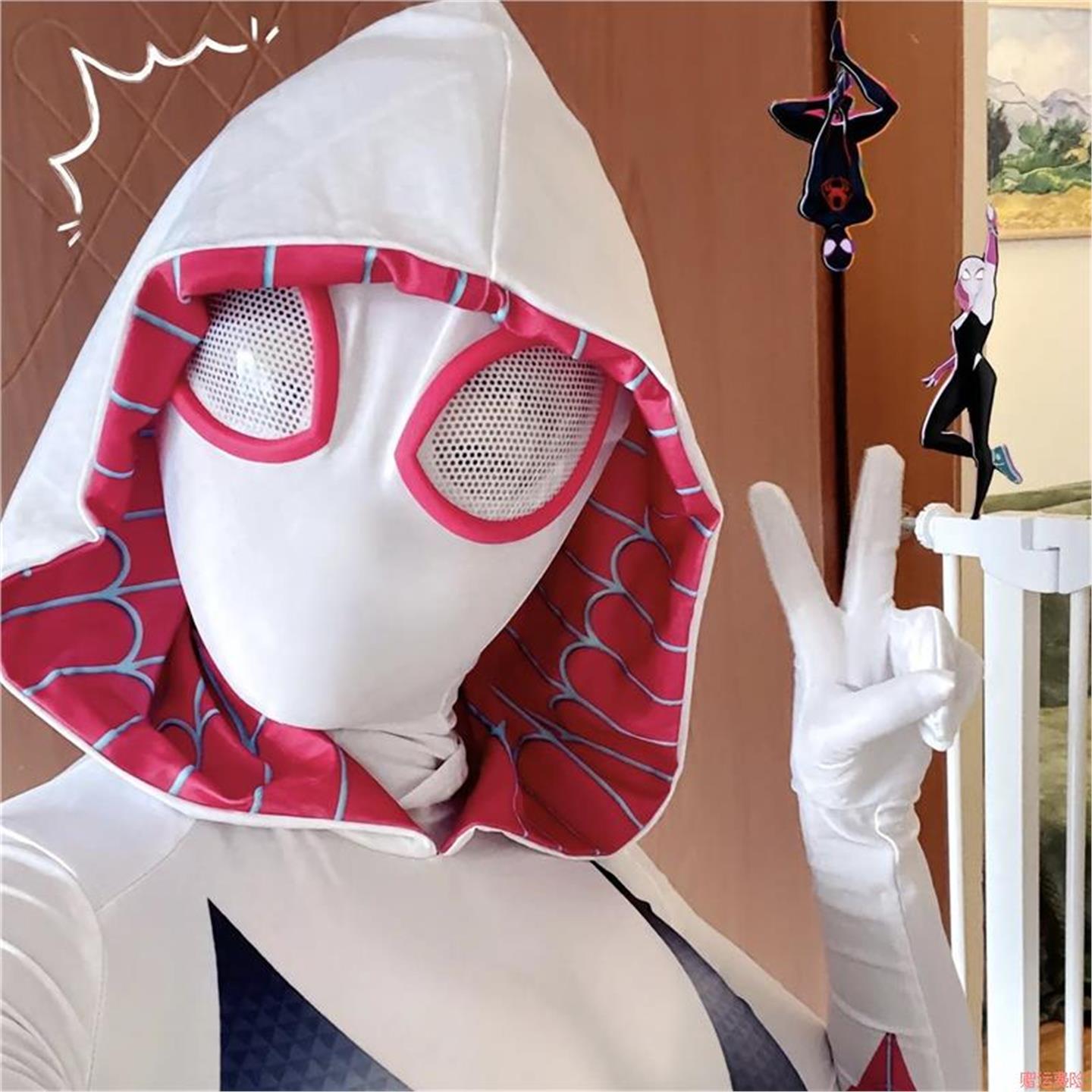 格温女蜘蛛侠平行宇宙紧身衣万圣节cosplay衣服儿童成人漫展服装