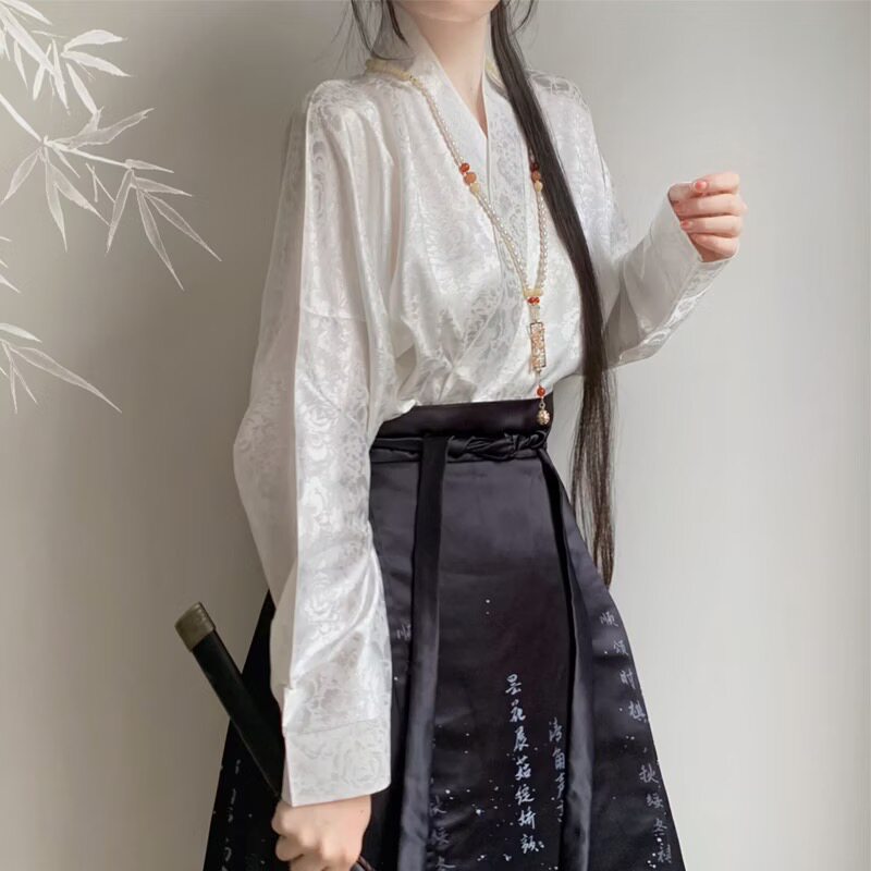 汉服女明制国风马面裙日常改良通勤新中式套装新款现货