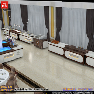 企事业单位食堂自助取餐台 员工餐厅装修方案 自助餐台移动布菲台