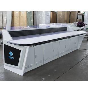 钢木结合烤漆豪华控制台监控台操作台指挥中心中控台安防自动化用