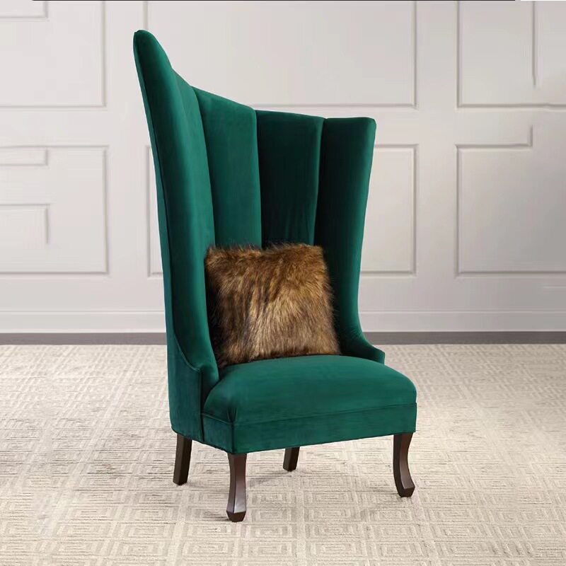 美式乡村沙发椅轻奢网红实木布艺单人椅客厅休闲沙发北欧家具整装