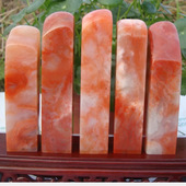 3Cm高13.5 老挝红花结晶冻料一套5方正方章印面2.5 2.8 12CM印章