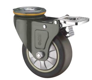 SUPO 向荣 5寸 TPR 静音 孔顶 带双刹车万向脚轮J03S-03A-125-411