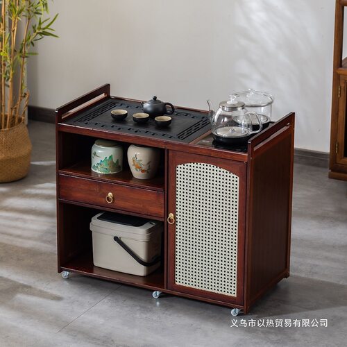 移动茶水柜茶桌小型家用泡茶台烧水壶一体茶边柜办公室茶具置物柜