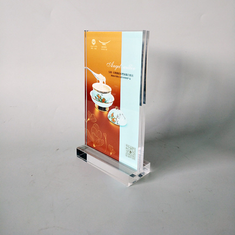 透明亚克力高端台卡,酒店餐饮亚克力标识桌卡,亚克力透明菜单卡