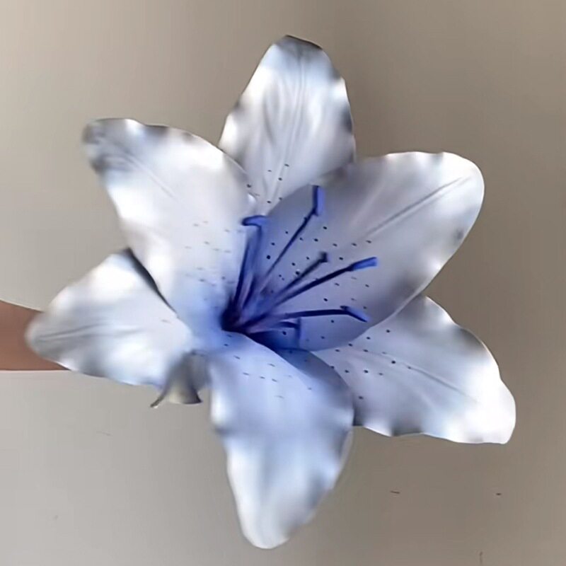仿真百合花泡沫防水EVA商场橱窗婚礼装饰仿真花加杆花头 厂家直销