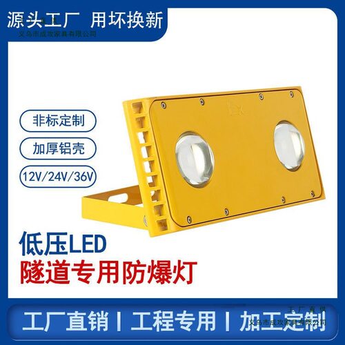 LED防爆灯100W50w低压36V24V工地施工厂房车间照明隧道防爆投光灯