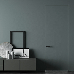 无框门极简门卧室客厅背景墙一体隐形门一门通顶暗门窄框门卧室门