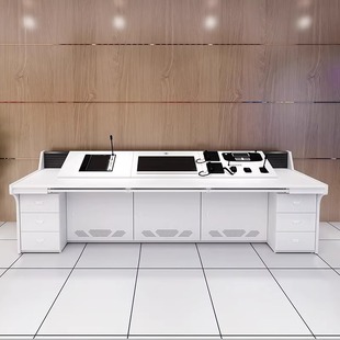 指挥中心控制台琴台烤漆安防监控室双联监控台中控调度台操作台