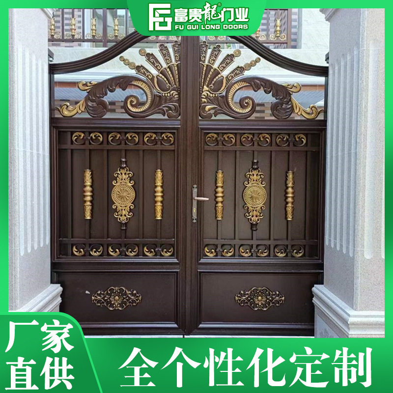 欧式别墅庭院大门铝艺大门铝合金大门小区大门欧式双开门