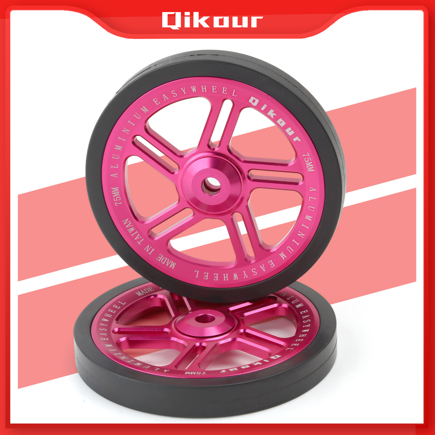 小布折叠车易行轮铝合金80mm小轮车便携改装推行轮超轻培林推车轮