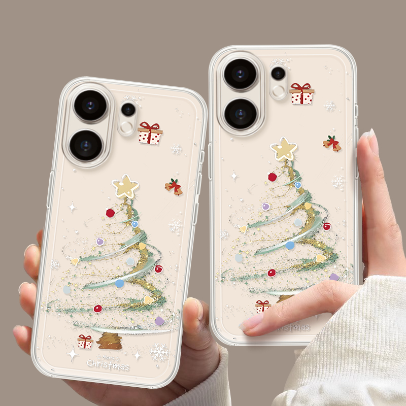 彩色圣诞树适用vivos50手机壳s50promini保护套s30新款promini防摔s20透明s19硅胶s18高级感s17外壳s16pro