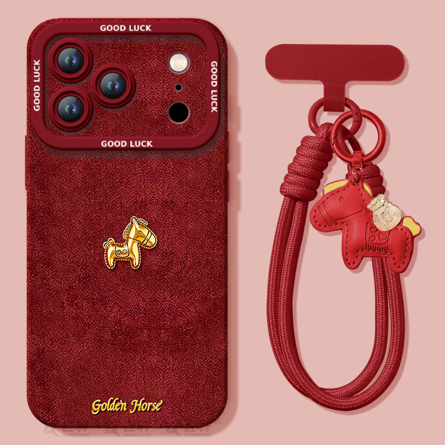 黄金小马适用苹果17手机壳iphone17promax套2026马年AIR新款17pro防摔17pm新年款16por的15硅胶14过年13红色