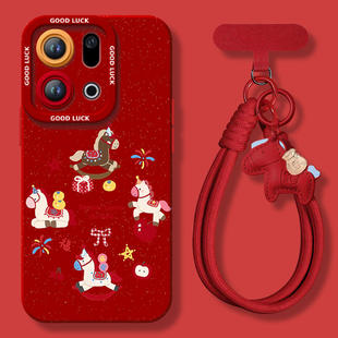 烟花木马适用OPPOFindX9手机壳FindX9Pro套2026马年findx8新款 OPPO过年x6红色x5 Find硅胶X7防摔Find9X新年款