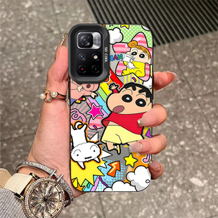 适用红米Note11Pro十手机壳RedmiNote11TPRO套11e小米Redmi外壳noto涂鸦小新nont磨砂not5G全包n0te防摔+Por