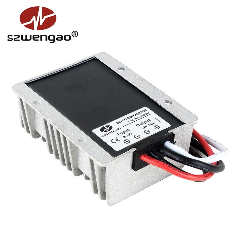 【稳高】防水直流电源8-36V转12V 20A车载稳压器12V变12V储能电源