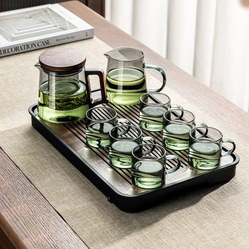 玻璃茶具套装耐高温家用泡茶壶办公室简约小茶台过滤茶壶功夫茶杯