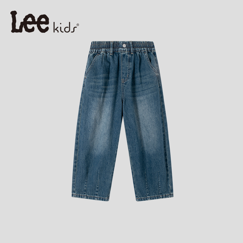 Lee男女童夏季直筒牛仔裤时尚薄款儿童装夏款夏装长裤子