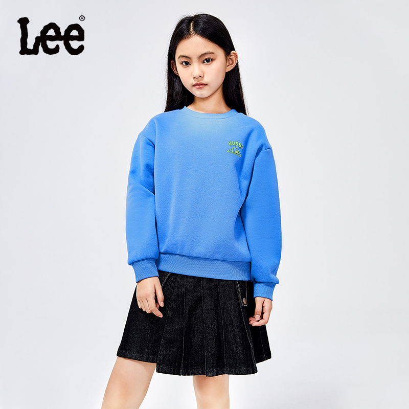 Lee儿童圆领卫衣秋冬2022新款刺绣时尚宽松