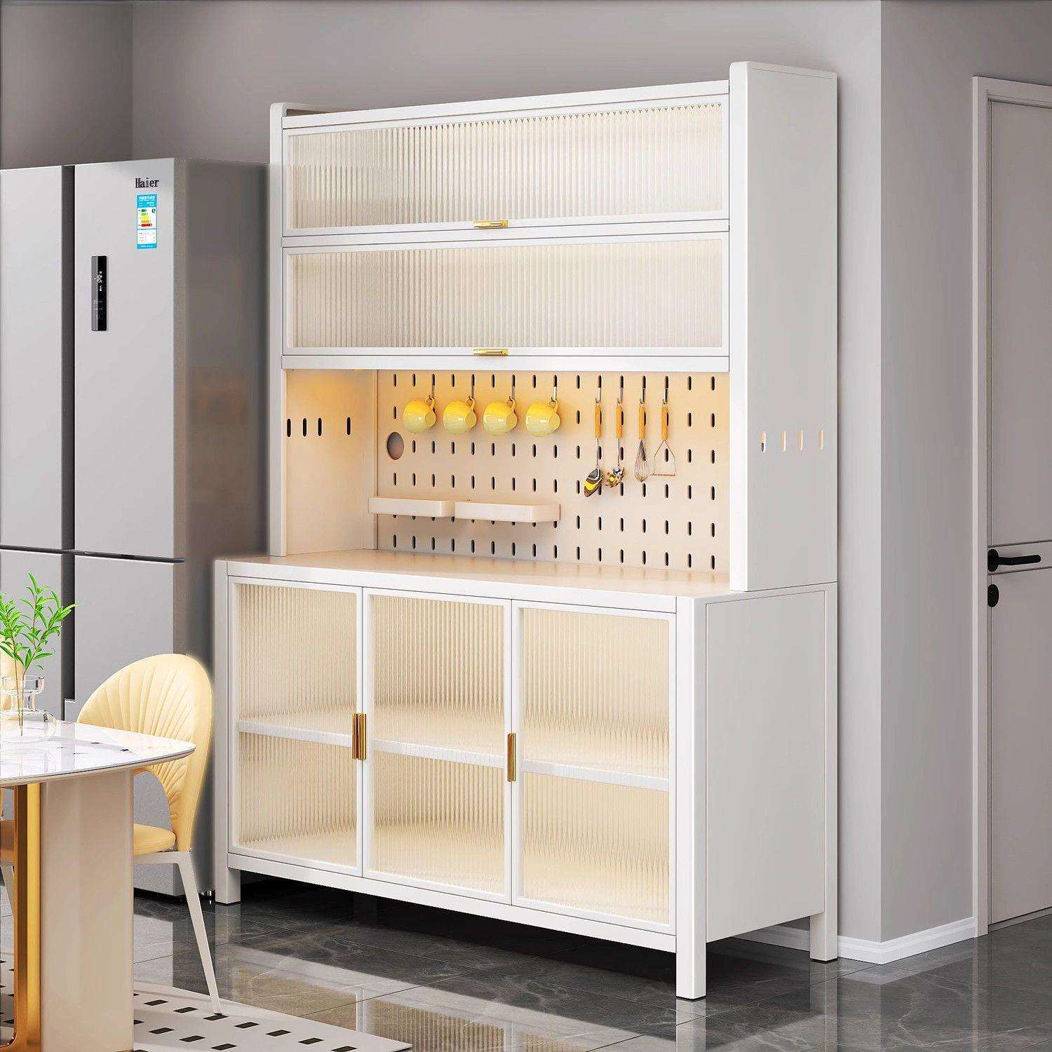 简易洞洞板餐边柜厨房多功能置物架落地柜多层储物橱柜客厅收纳柜