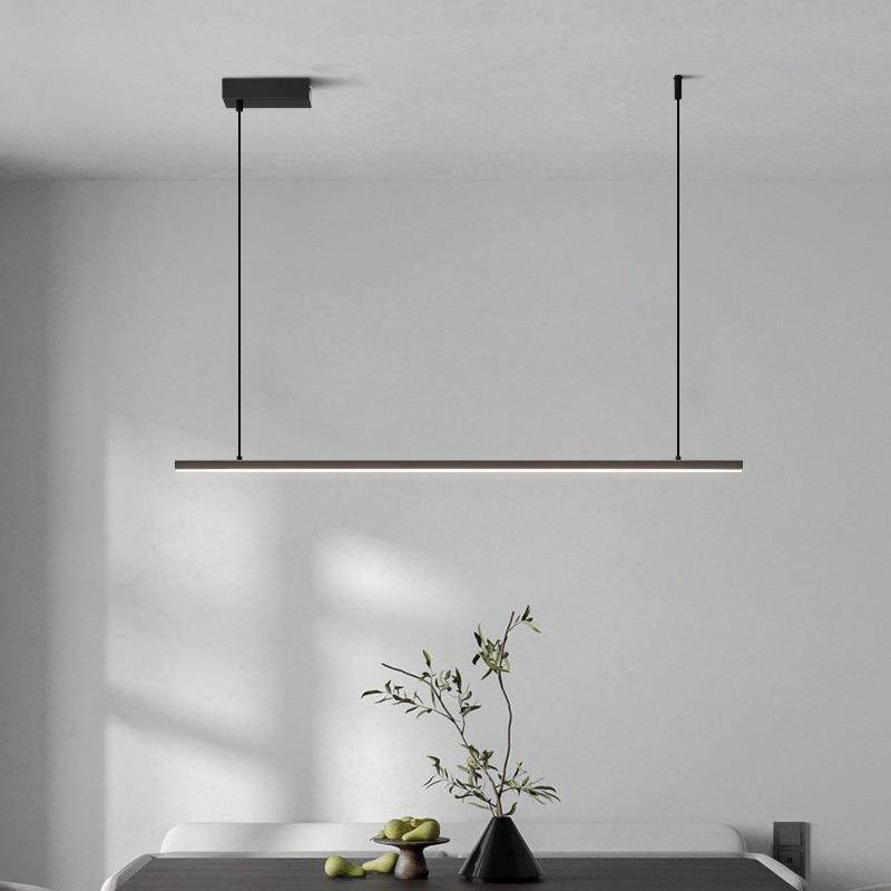 全铜黑色极简餐厅吊灯现代简约北欧吧台办公室一字型设计师长条灯,3C数码配件,USB灯,淘宝优惠券,粉丝福利购,淘宝优惠卷