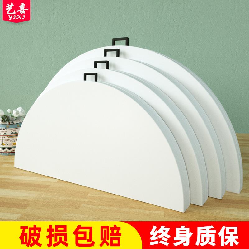 可折叠圆桌子餐桌小户型拆叠圆形简约大圆台贴桌面酒店吃饭家用桌