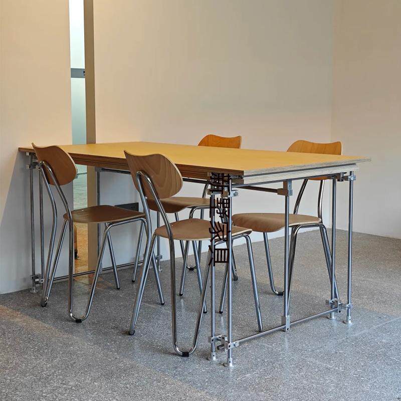 设计师光轴桌办公桌客厅大长书桌工作室简约长桌北欧家用电脑桌子