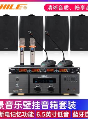 背景音乐培训狮乐壁挂音箱功放AV2011B/BX105会议室音响组合套装