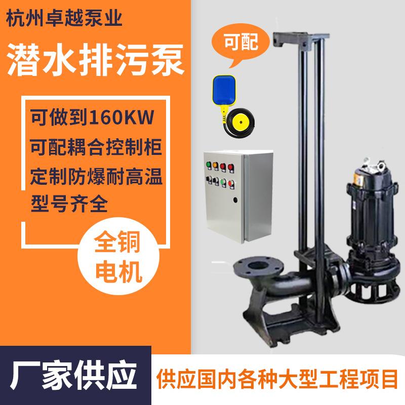 潜污泵带耦合提升装置电动潜水泵立式大流量高扬程建筑工程污水泵