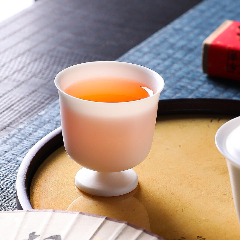 羊脂玉冰种拉坯茶杯主人杯德化白瓷高档杯子茶具闻香杯德化手作