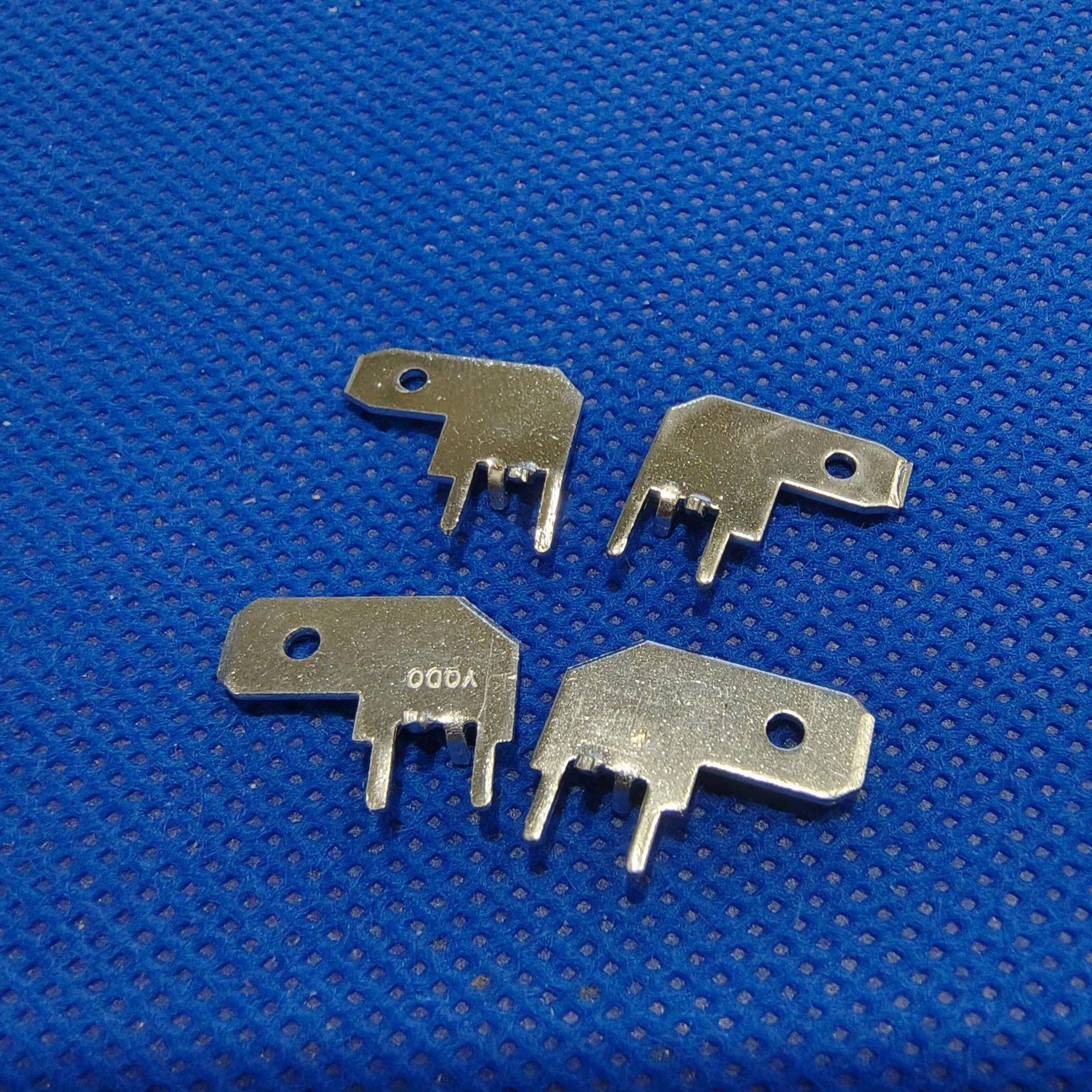 4.8旗形定位插片187七型两脚定位端子弯形PCB焊板五金端子