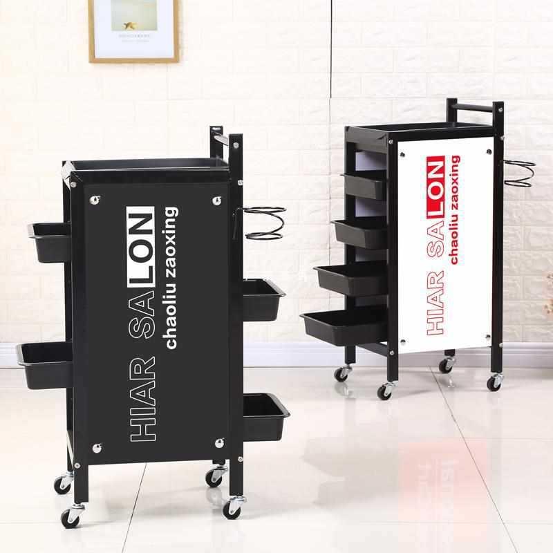 新款复古美发车发廊工具小推车理发店烫染发型师加固手推杠车