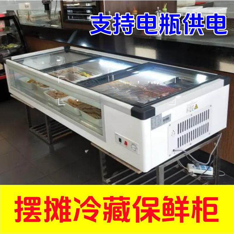 小尺寸冷柜摆摊烧烤移动三轮车冷藏220v电瓶串串省电凉拌菜保鲜柜